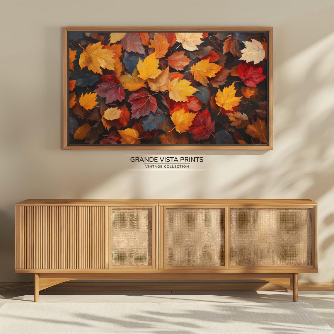 Dense Maple Leaves Pile Colorful Autumn Fall Foliage Painting Poster - Image 4