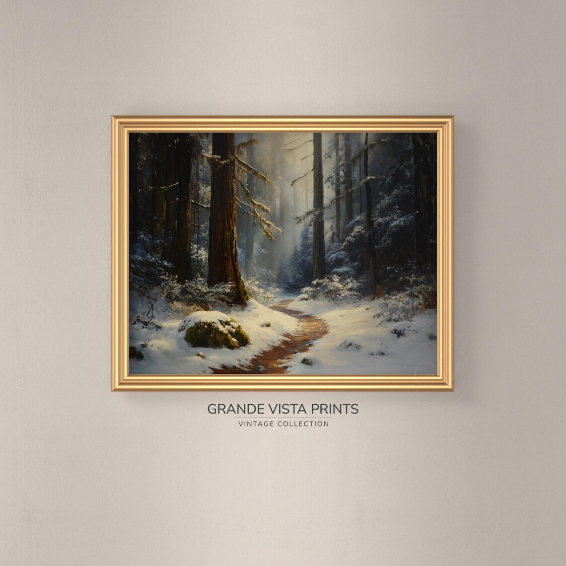 Winter Forest Trail, Winter Forest Scene Art Print - Image 3