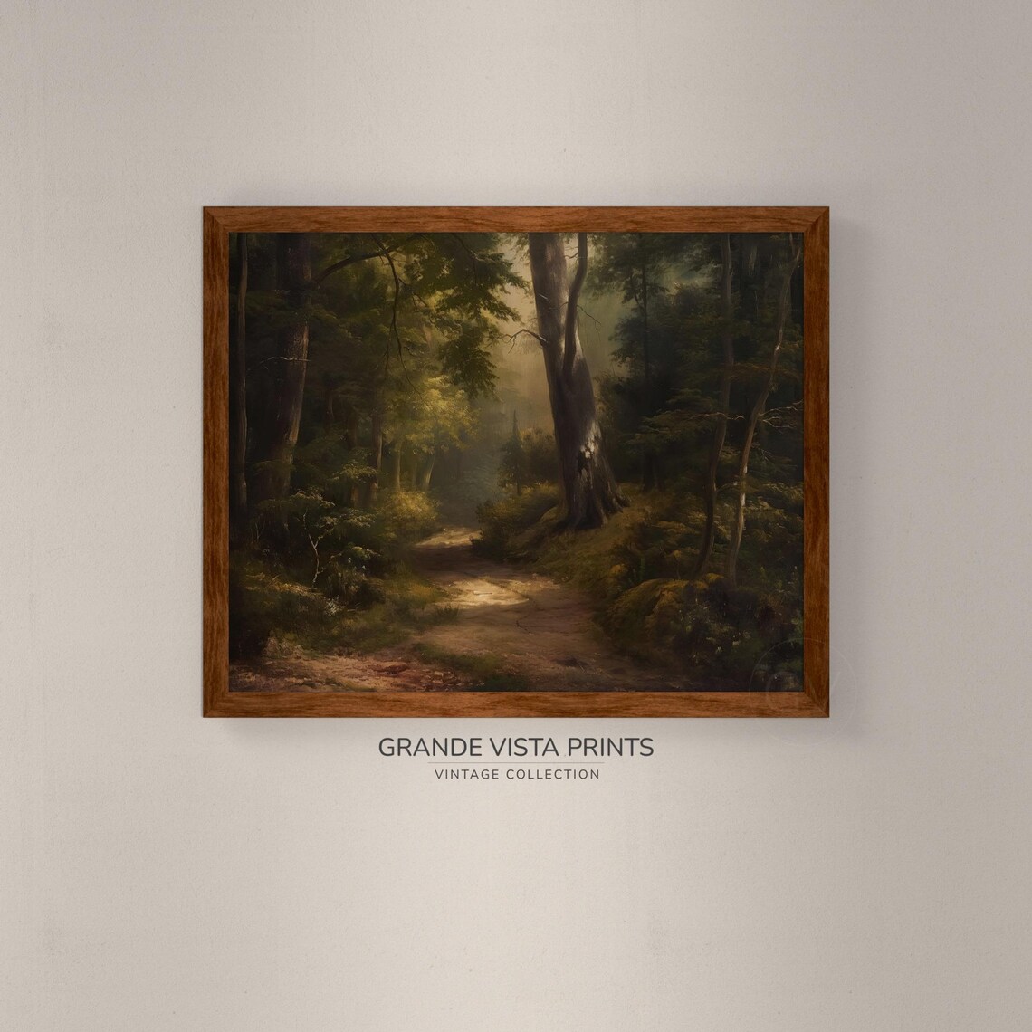 Dark Woods Landscape Wall Art Misty Forest Path Artwork Forest Trees Art Print Gv4376 - Image 4