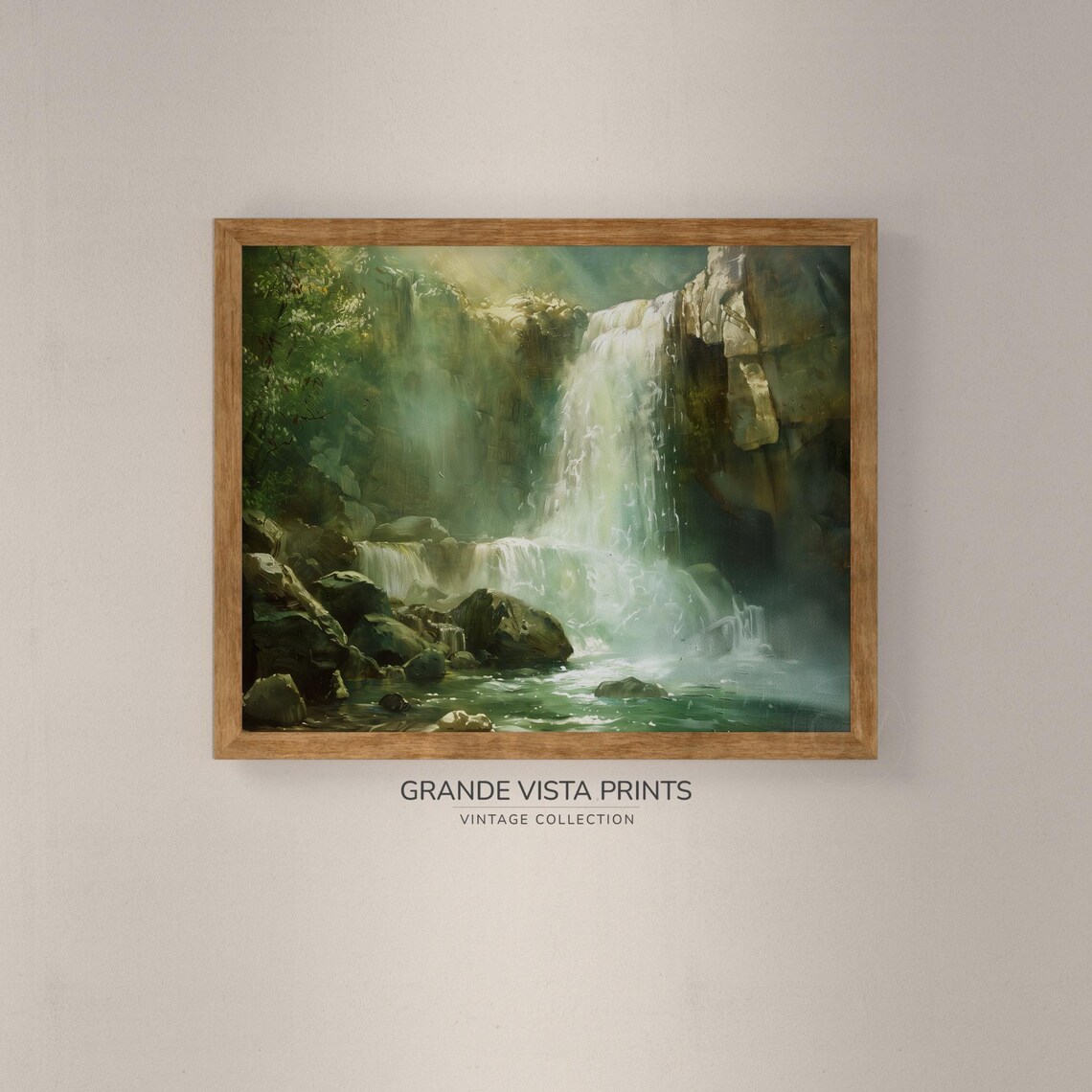 Waterfall Painting Forest Waterfall Artwork Forest Falls Wall Art Gv4800 - Image 4