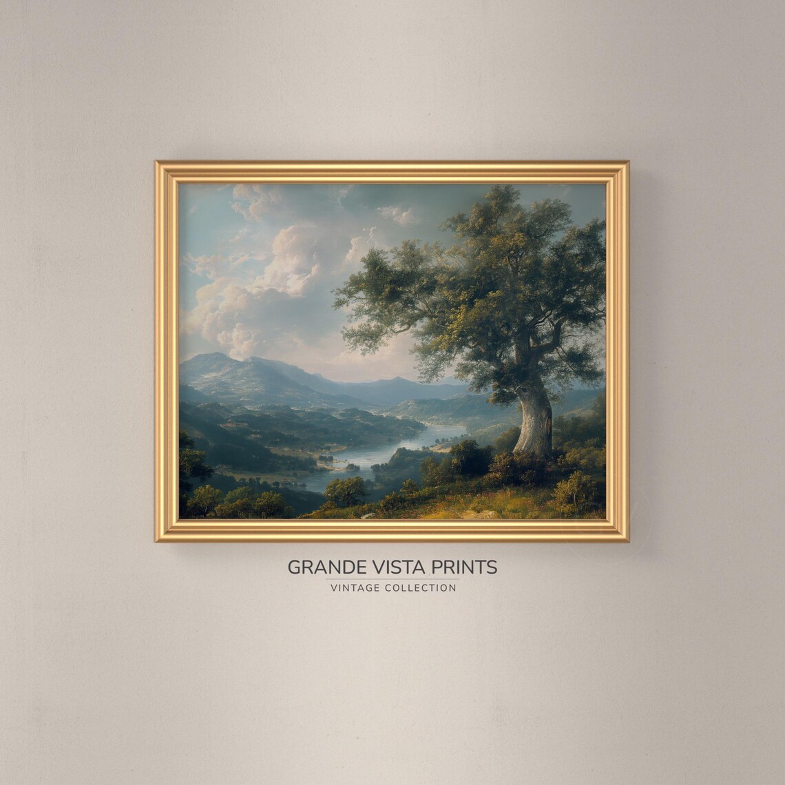 Lonely Tree On The Mountain Landscape Artwork Vintage Wall Art Instant Mountain Tree Print Gv4001 - Image 3