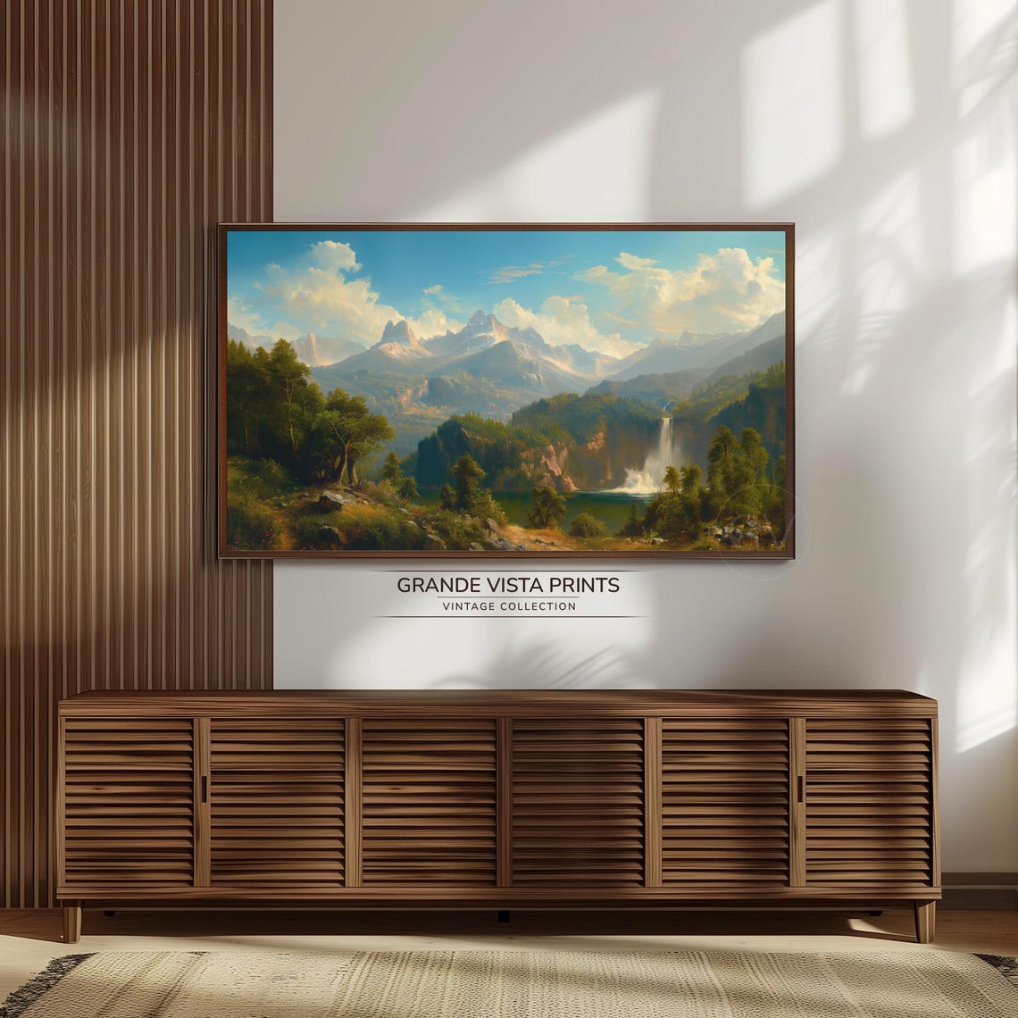 Mountain Falls Frame Tv Art Landscape Painting Frame Tv Art Plateau Landscape Artwork Instant Gv4212 - Image 3