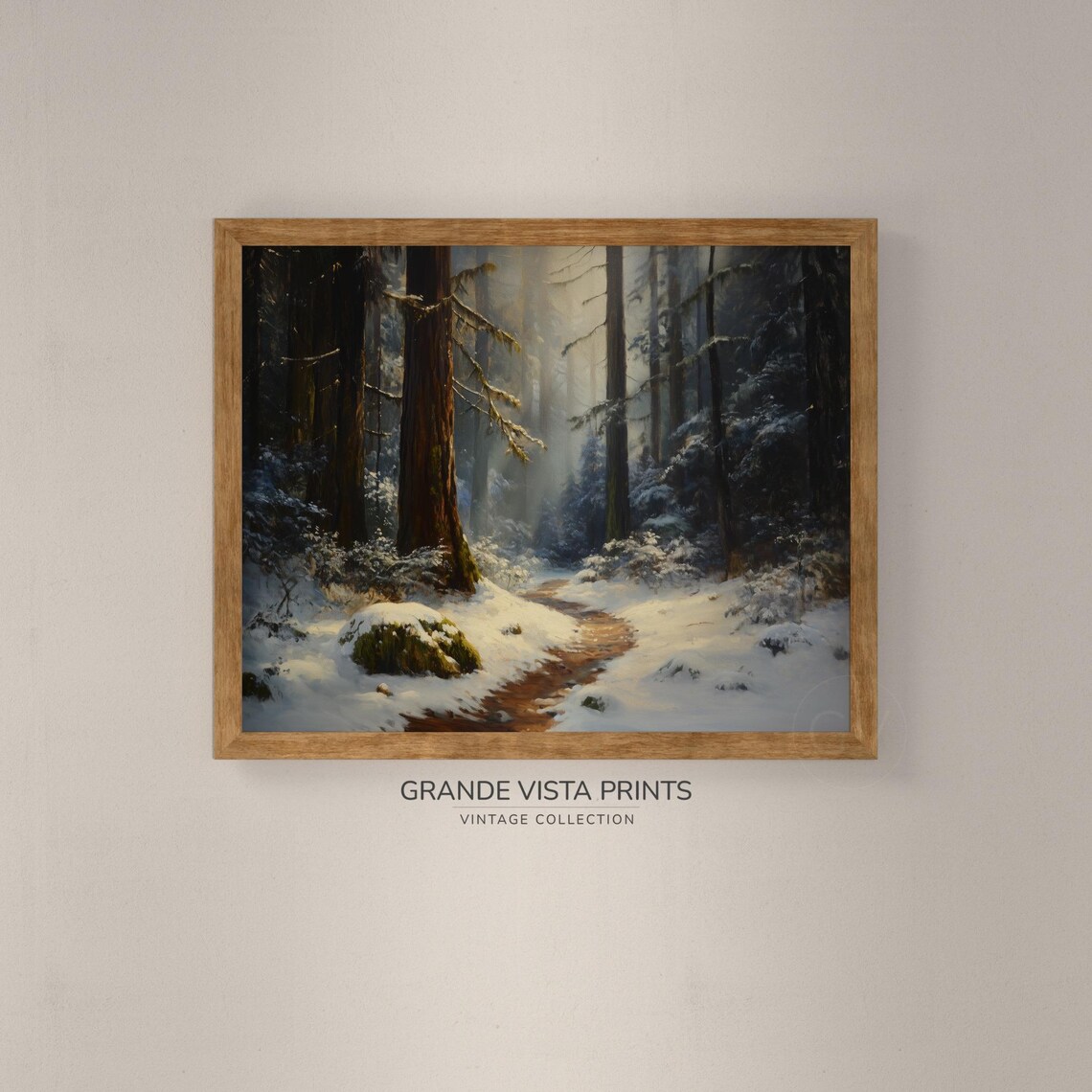 Winter Forest Trail, Winter Forest Scene Art Print - Image 4