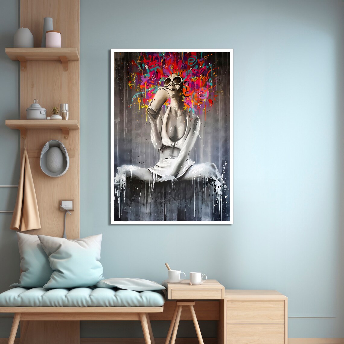 Vibrant Abstract Graffiti Art, Modern Painting - Image 4