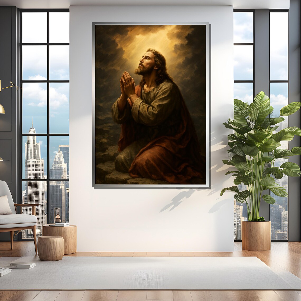 Jesus Christ Praying, Spiritual Bedroom Decor - Image 4