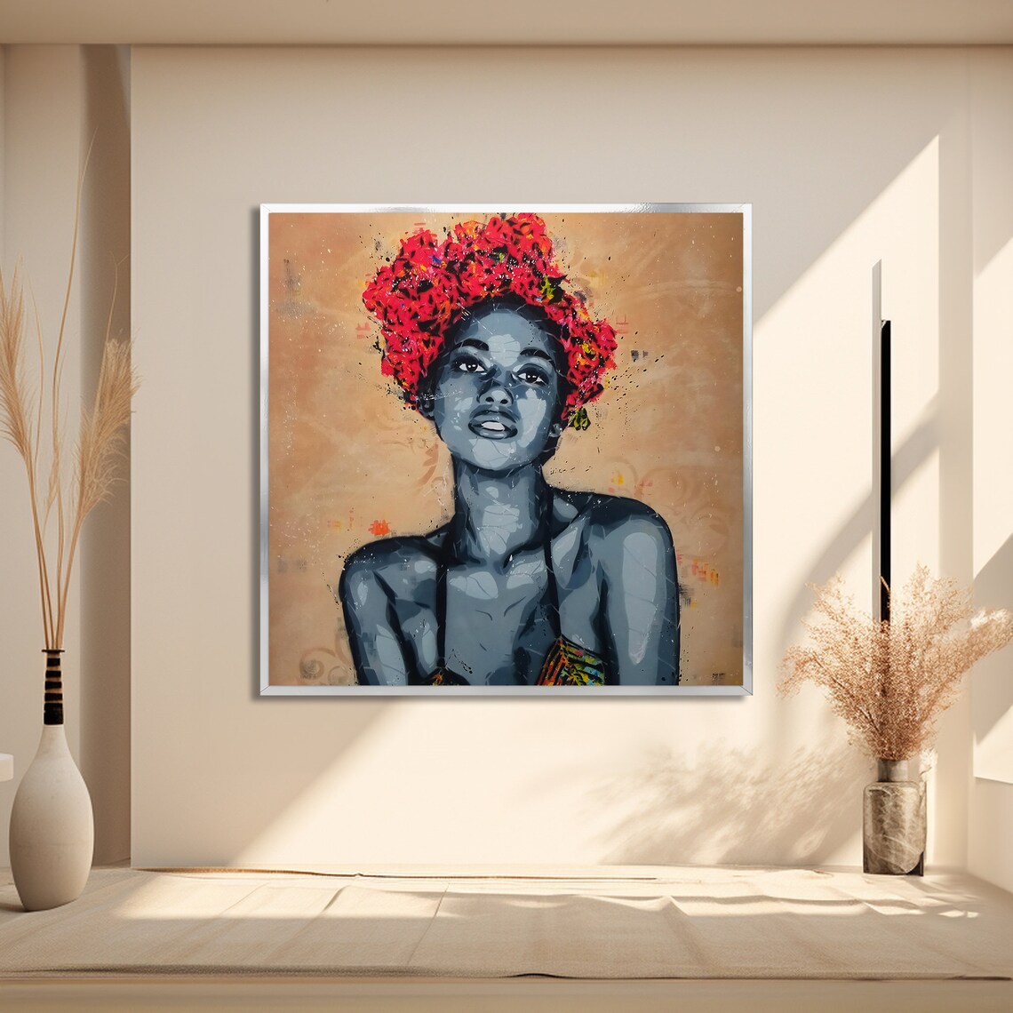 Afro Beauty Painting, Vibrant Pop Art Wall Art Print - Image 2