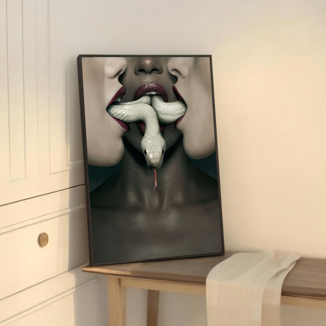 Women And Snake, Surreal Home Decor - Image 5