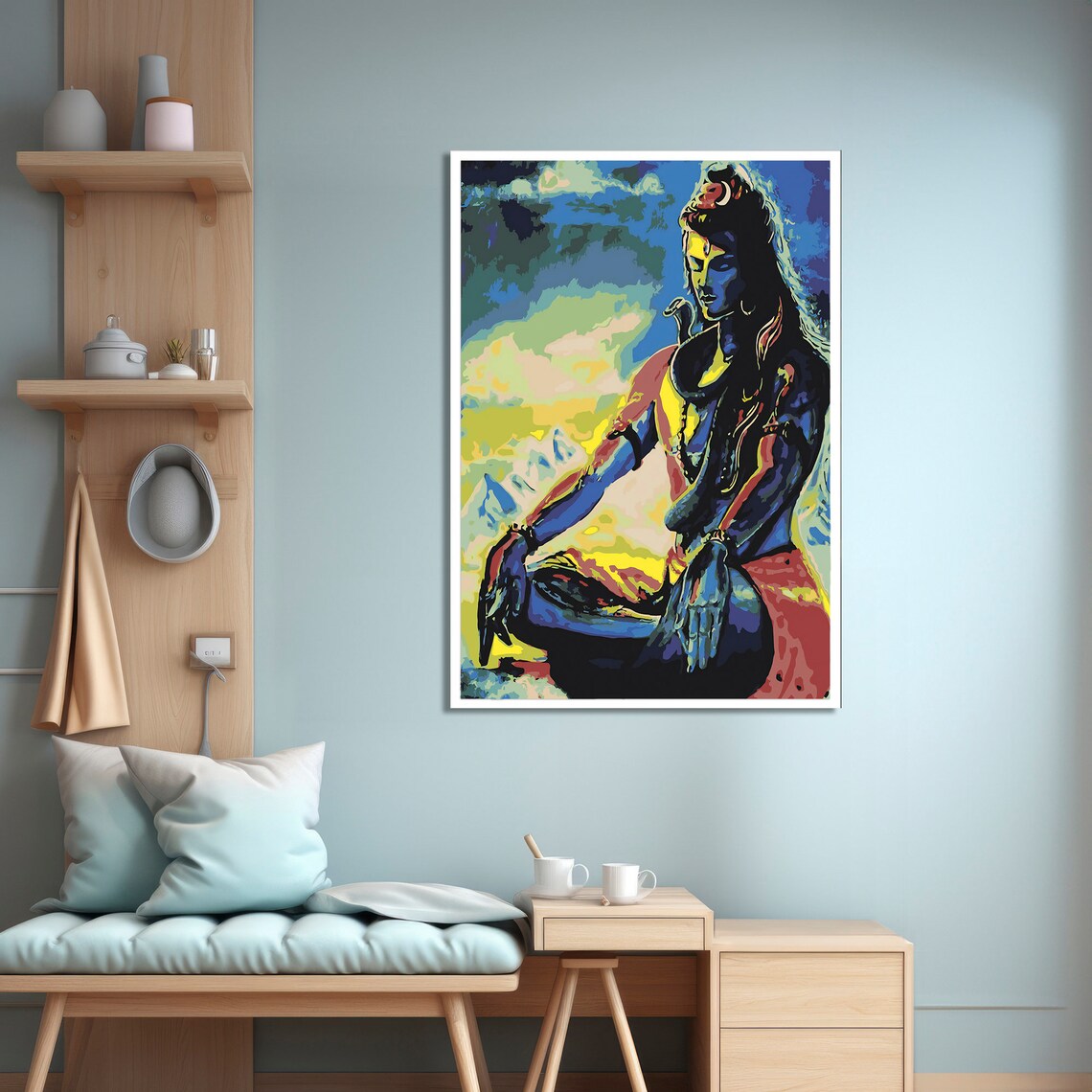 Shiva Painting, Spiritual Meditation Wall Decor - Image 4