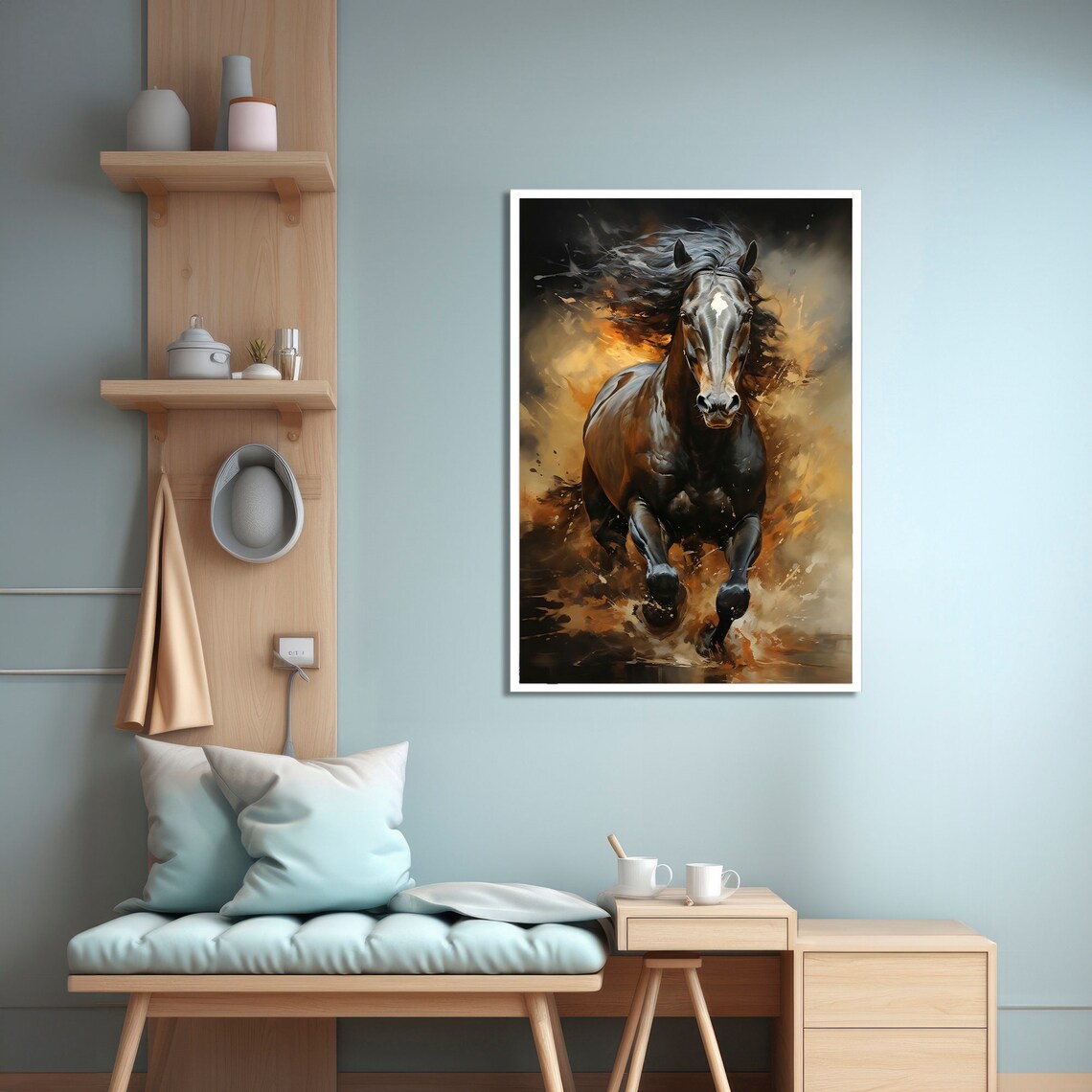 Fiery Galloping Horse, Dynamic Equestrian Painting - Image 4