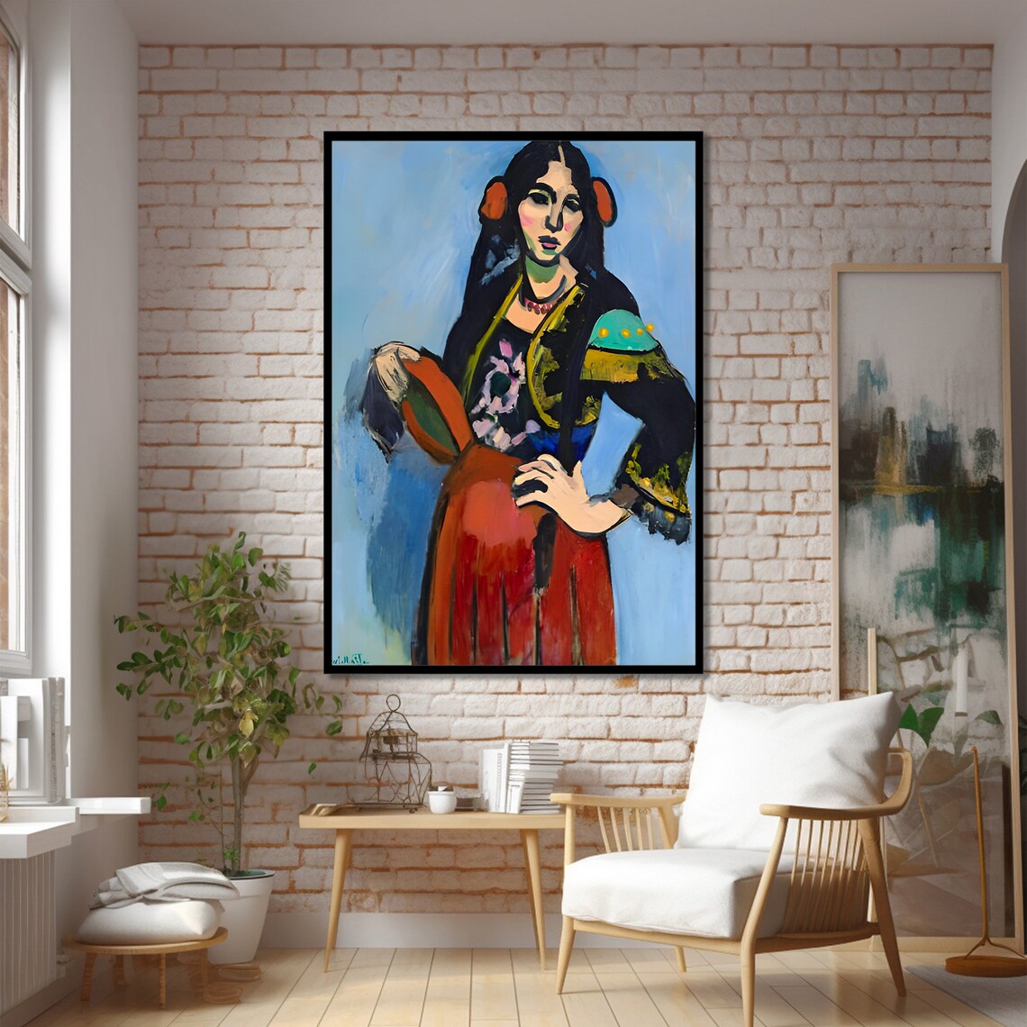 Henri Matisse Inspired Spanish Woman, Modern Abstract - Image 2