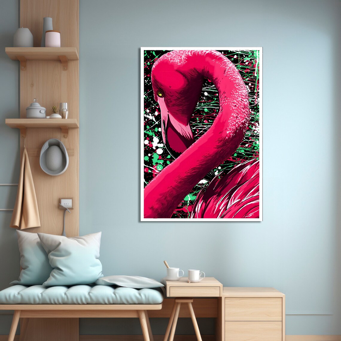 Vibrant Flamingo Art Print, Modern Animal Poster - Image 4