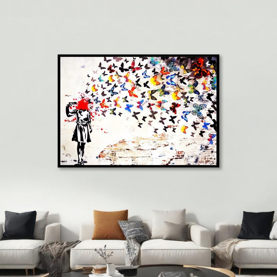 Exploding Butterflies Art Print, Vibrant Street Art - Image 2