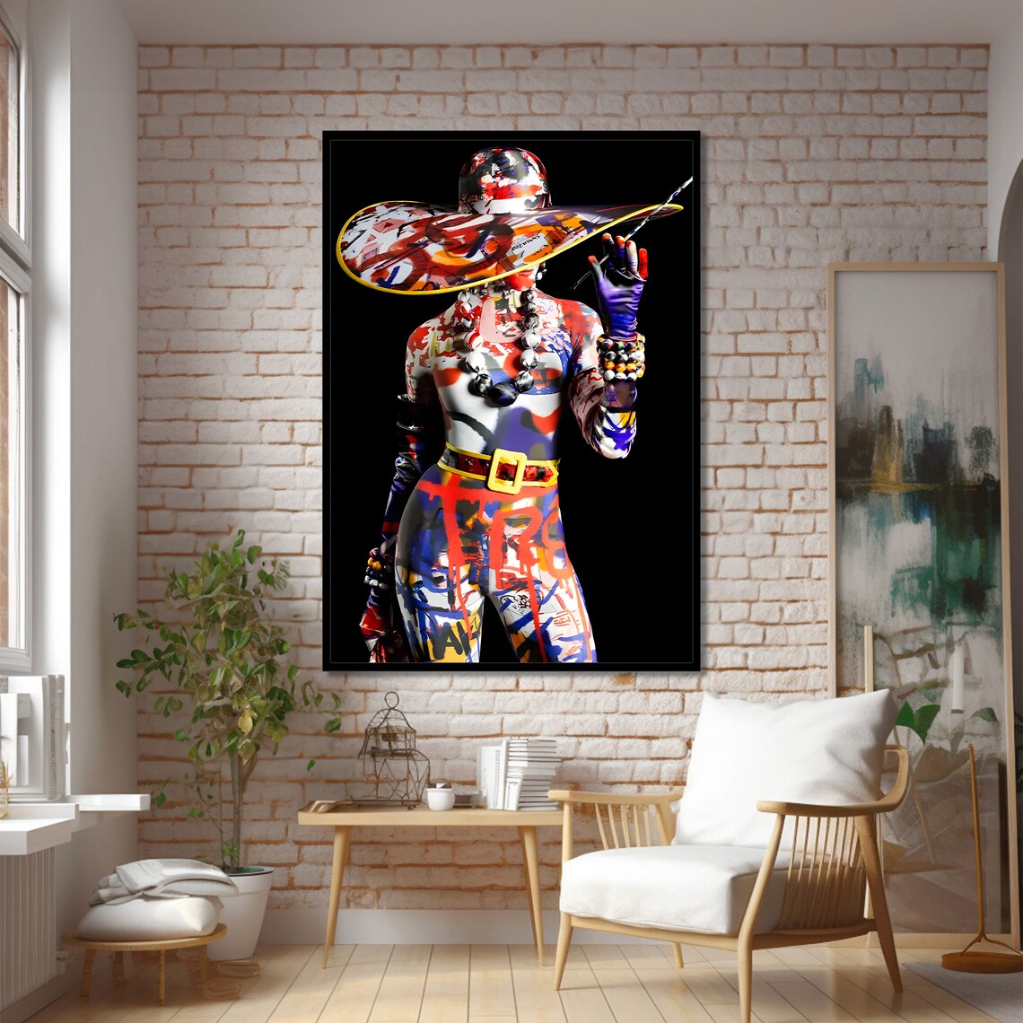 Graffiti Woman Painting, Bold Street Art Decor - Image 2