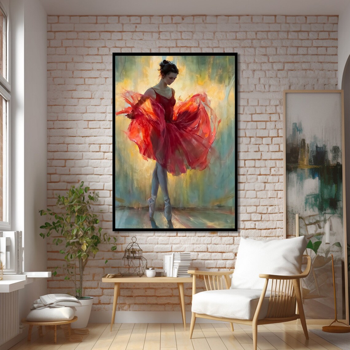 Graceful Ballerina Painting, Ballet Decor - Image 2