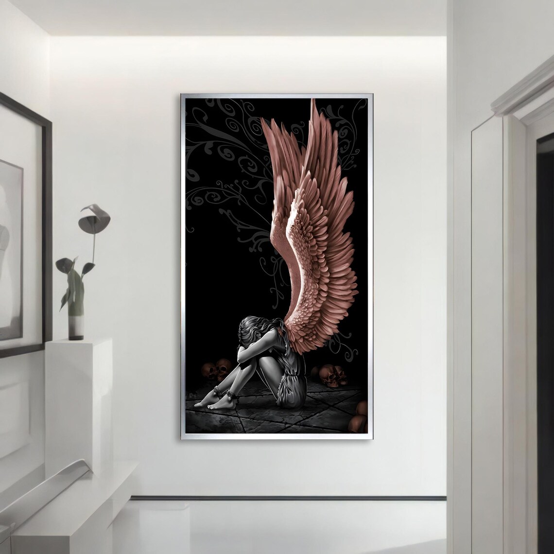 Dark Angel Painting, Gothic Emotional Art Print - Image 2