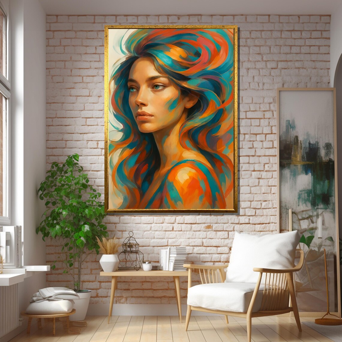 Woman Portrait, Modern Bedroom Wall Decor Art Print - Image 5