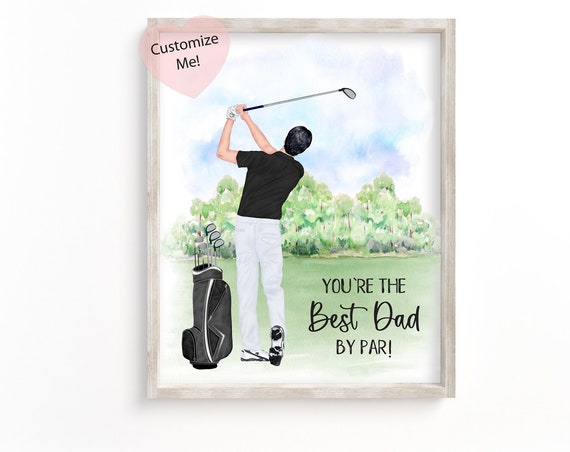 Personalized Golf Gift For Him Custom Wall Art Golf Gift Fathers Day Birthday Keepsake For Husband Dad Grandpa Fm Son Daughter Unframed