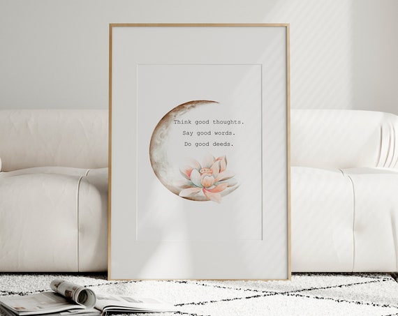 Positive Affirmation Quote Lotus Flower Art Print
