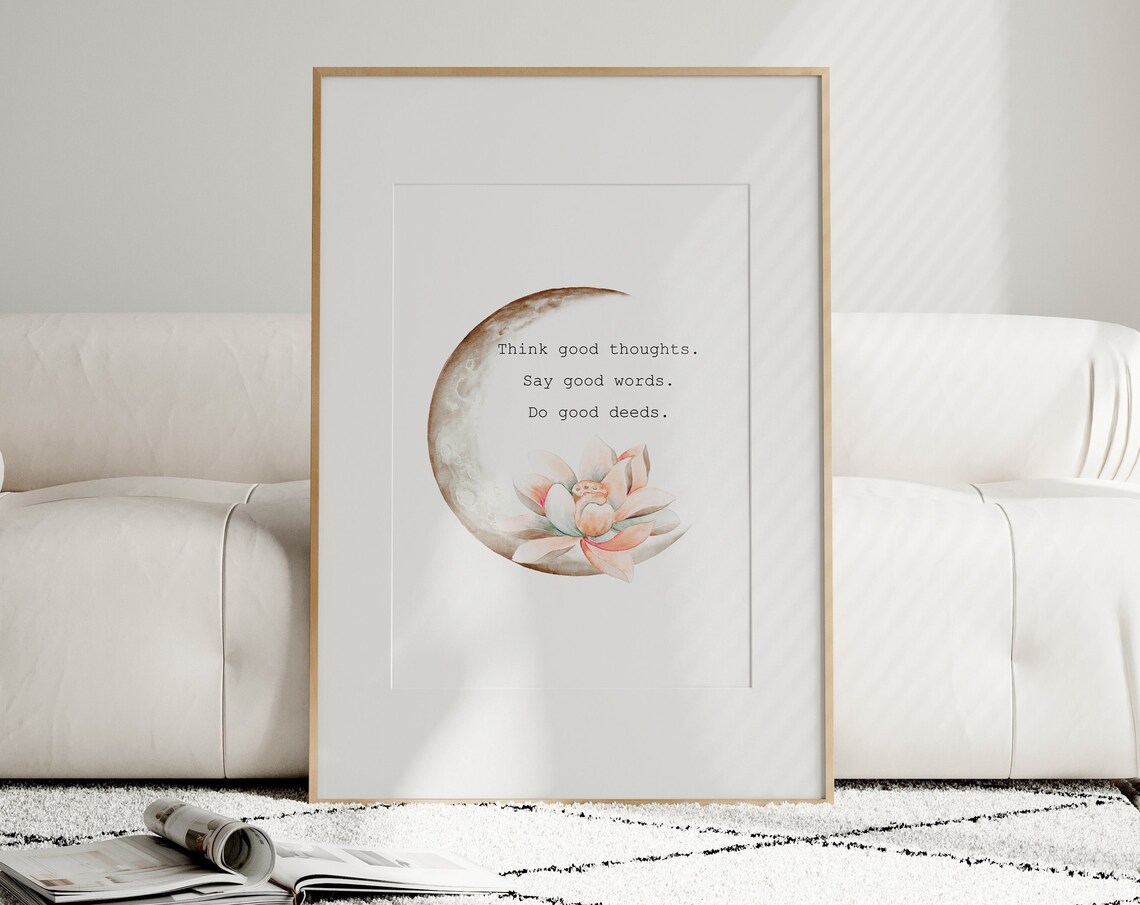 Positive Affirmation Quote Lotus Flower Art Print