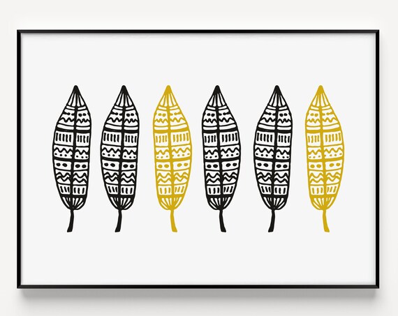 Minimalist Scandinavian Leaf Art Print