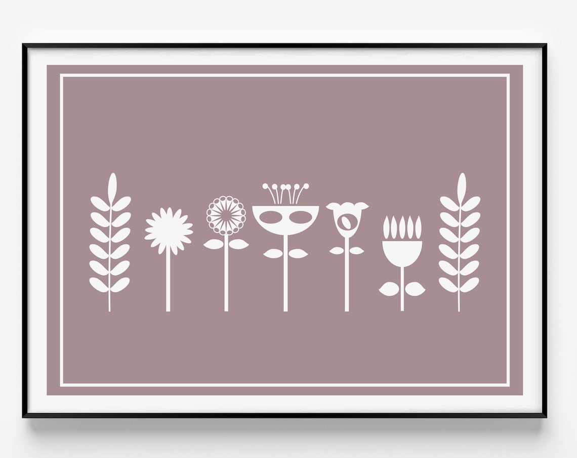 Scandinavian Flower Minimalist Art Print