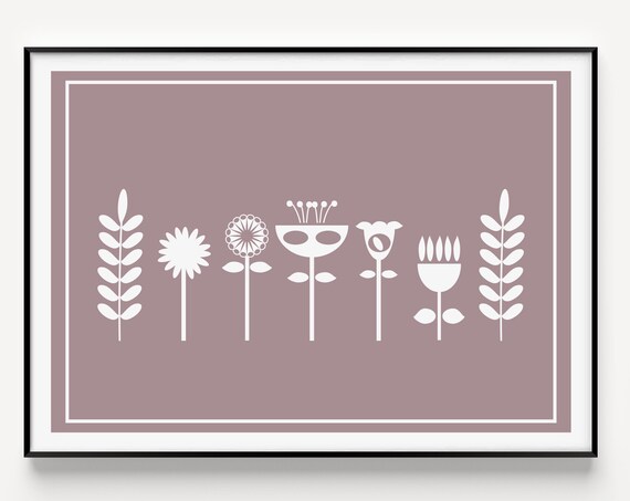 Scandinavian Flower Minimalist Art Print
