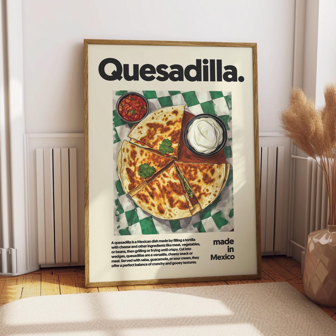 Quesadilla Poster Food Kitchen Decor Print Mexican Wall Art Cuisine