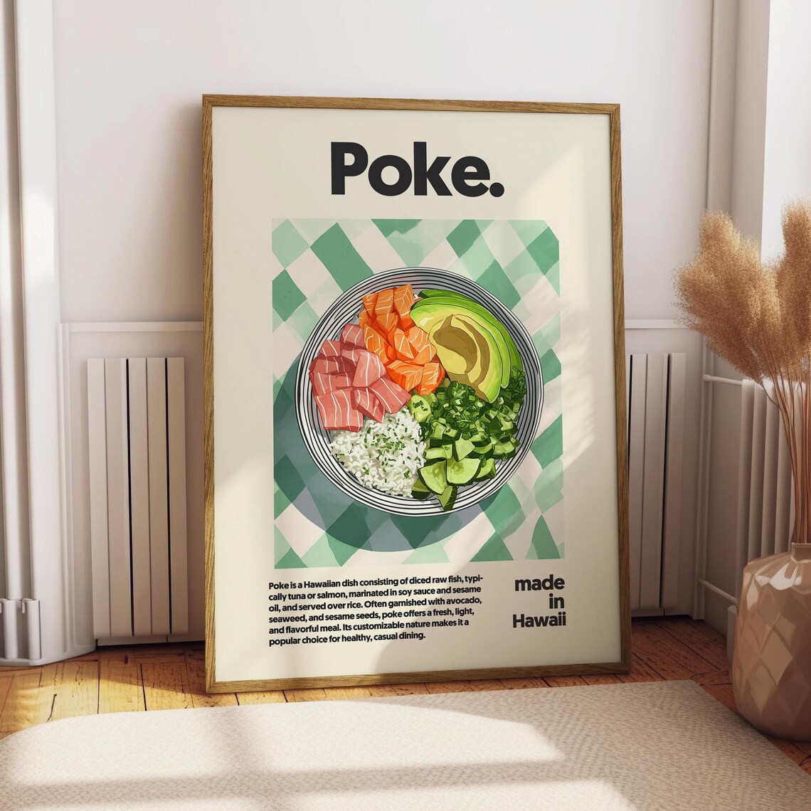 Poke Poster Food Kitchen Decor Print Hawaii