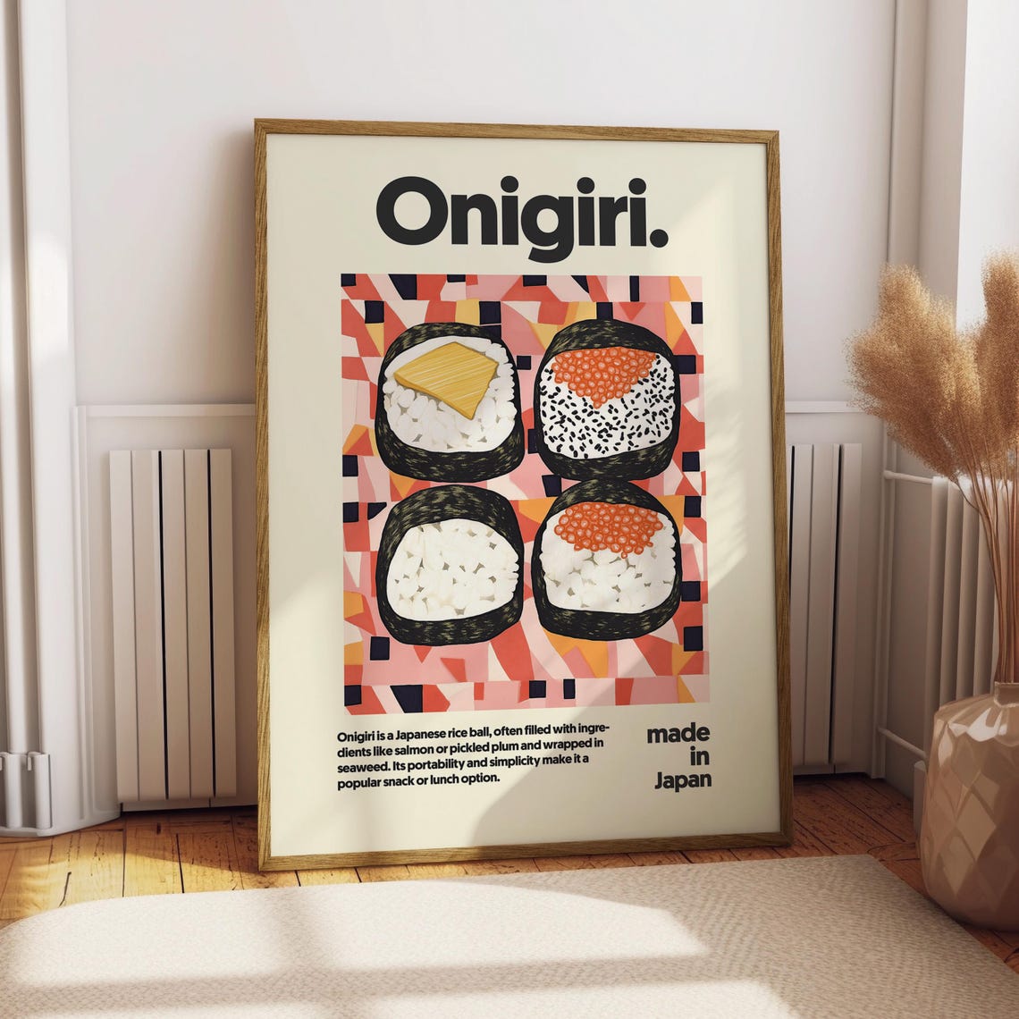 Onigiri Japanese Rice Balls Colorful Foodie Kitchen Wall Poster