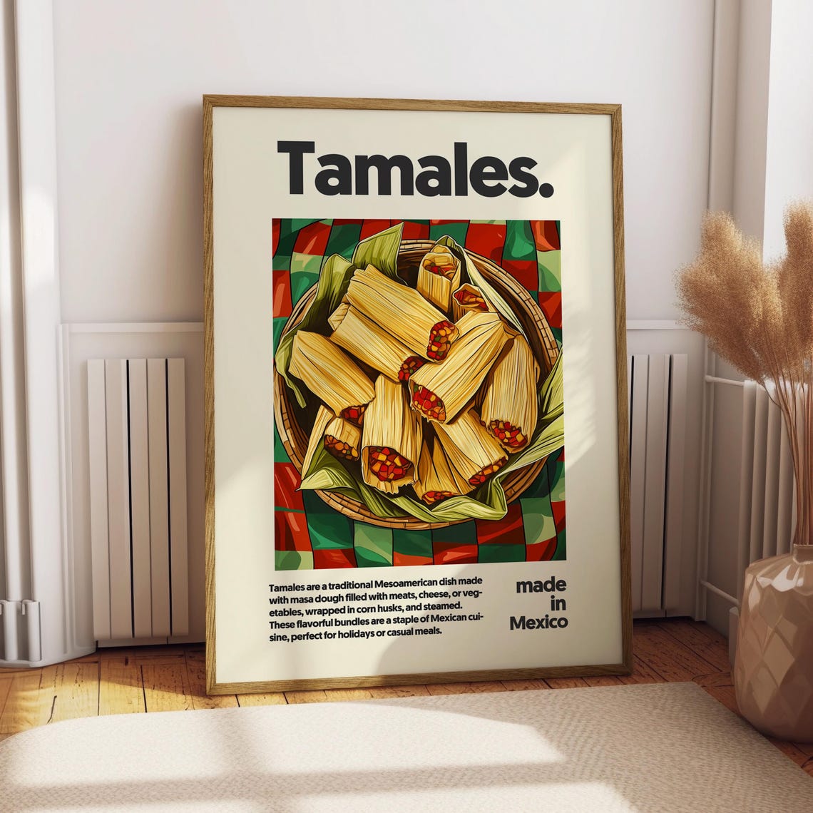 Tamales Mexican Steamed Corn Husk Masa Kitchen Food Decor Poster