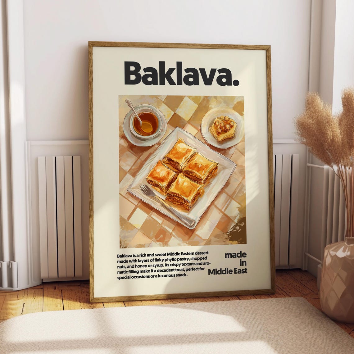 Baklava Sweet Honey Nut Phyllo Pastry Middle East Dessert Poster