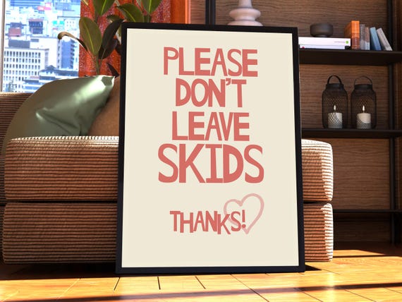 Please No Skids Bathroom Poster Funny Print Art Toilet Poo Quote