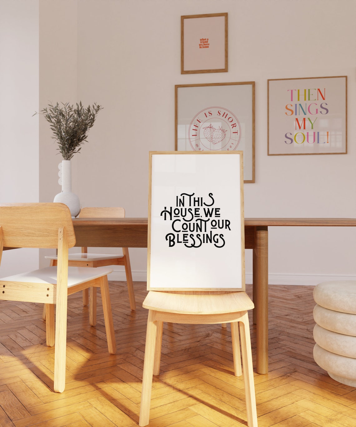 In This House We Count Our Blessings Modern Serif Typography Poster - Image 2