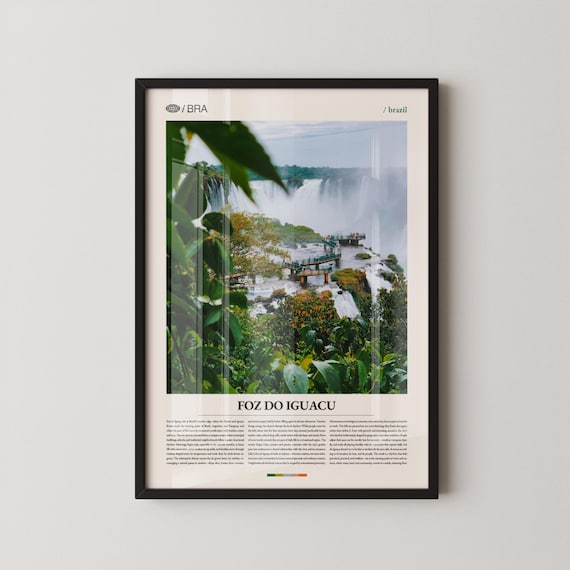 Foz do Iguacu Brazil Falls Overlook Mist Editorial Travel Poster