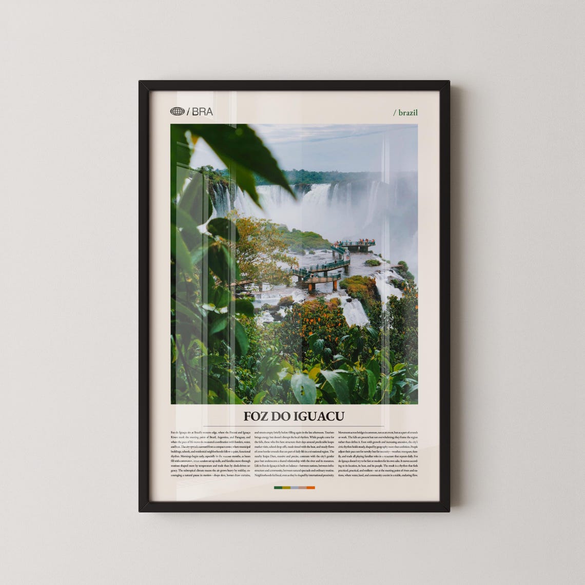 Foz do Iguacu Brazil Falls Overlook Mist Editorial Travel Poster