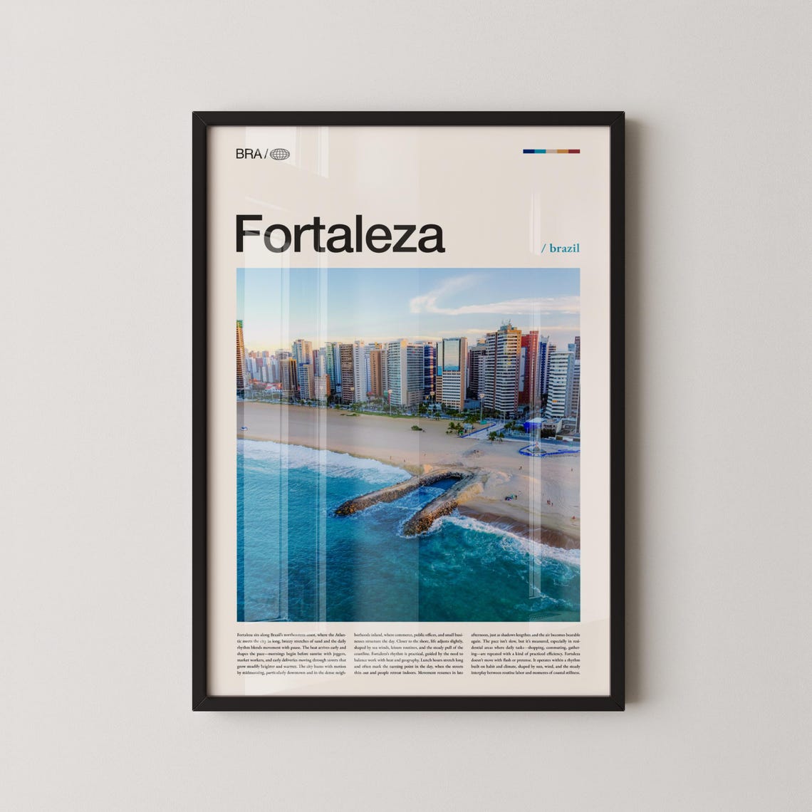 Fortaleza Brazil Beach Skyline Oceanfront City Travel Poster