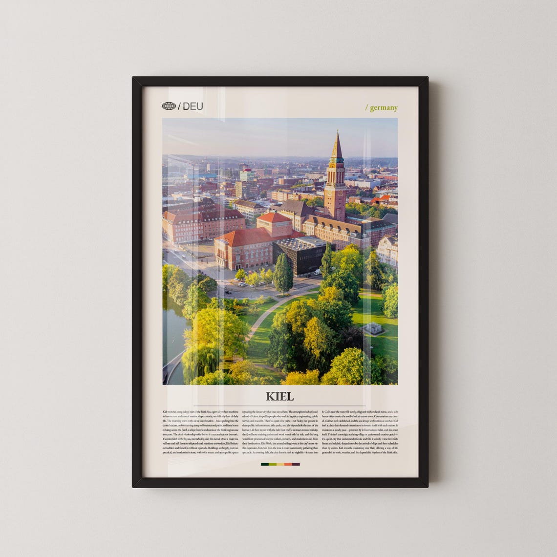 Kiel Germany Aerial Cityscape Church Tower Scenic Photo Poster