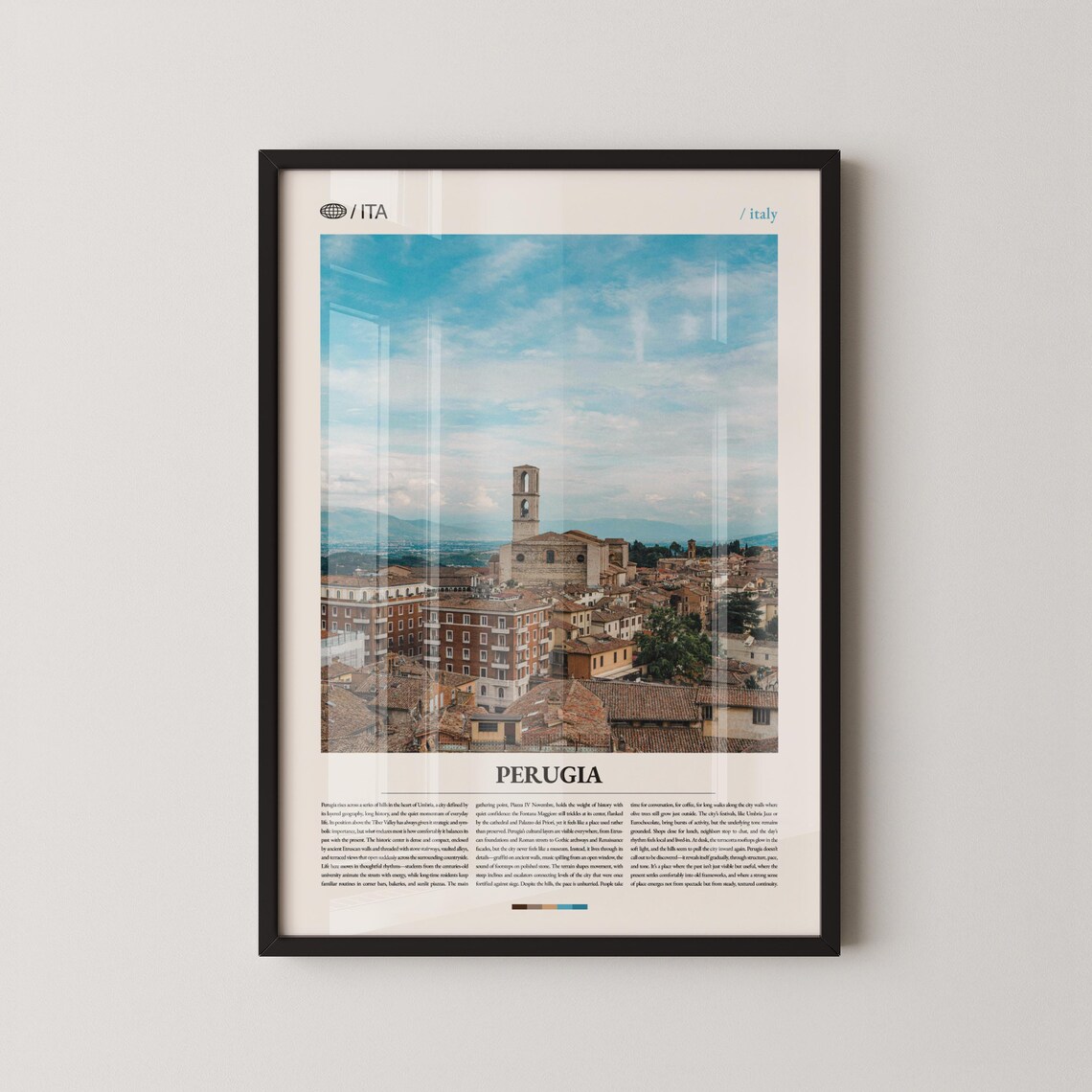Scenic Perugia Italy Umbria Hill Town Travel Photography Poster