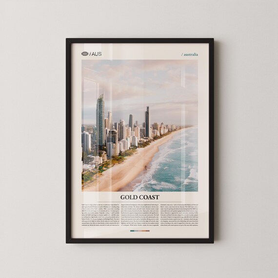 Gold Coast Australia Coastline Surf Beach Aerial Photo Poster