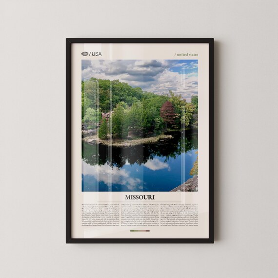 Missouri Forest Lake Reflection Photography Scenic Nature Landscape Art Poster