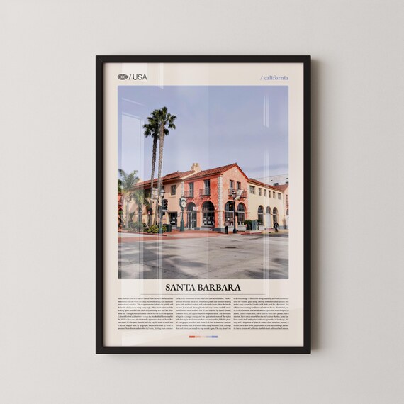 Santa Barbara Historic Spanish Colonial Building Photo Travel Poster