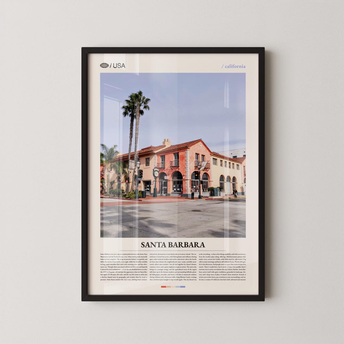Santa Barbara Historic Spanish Colonial Building Photo Travel Poster