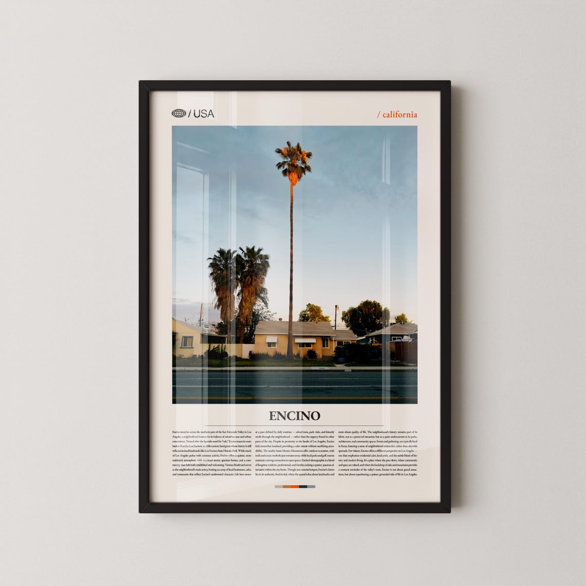 Encino California Palm Tree Suburban Street Sunset Photo Poster