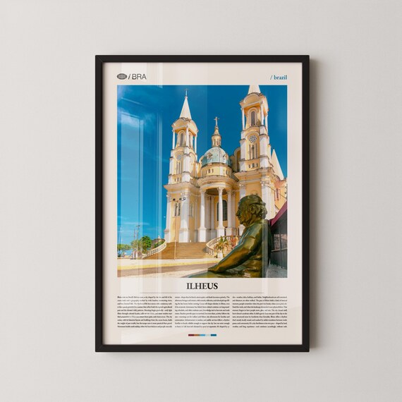 Ilheus Brazil Cathedral Historic City Travel Poster Tropical Photo
