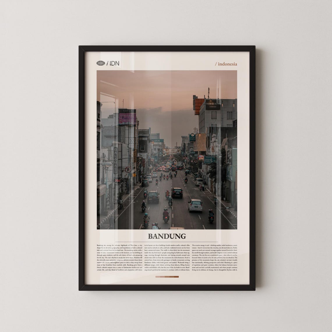 Bandung Indonesia Traffic Street Evening Rush Hour Photography Poster