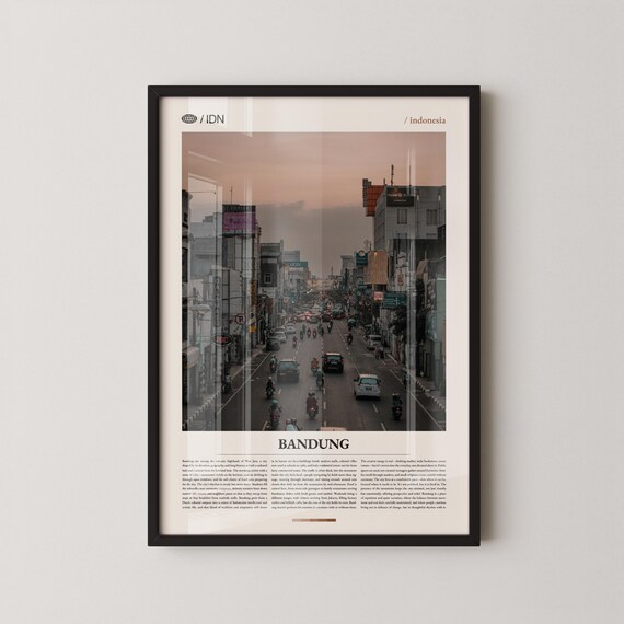 Bandung Indonesia Traffic Street Evening Rush Hour Photography Poster