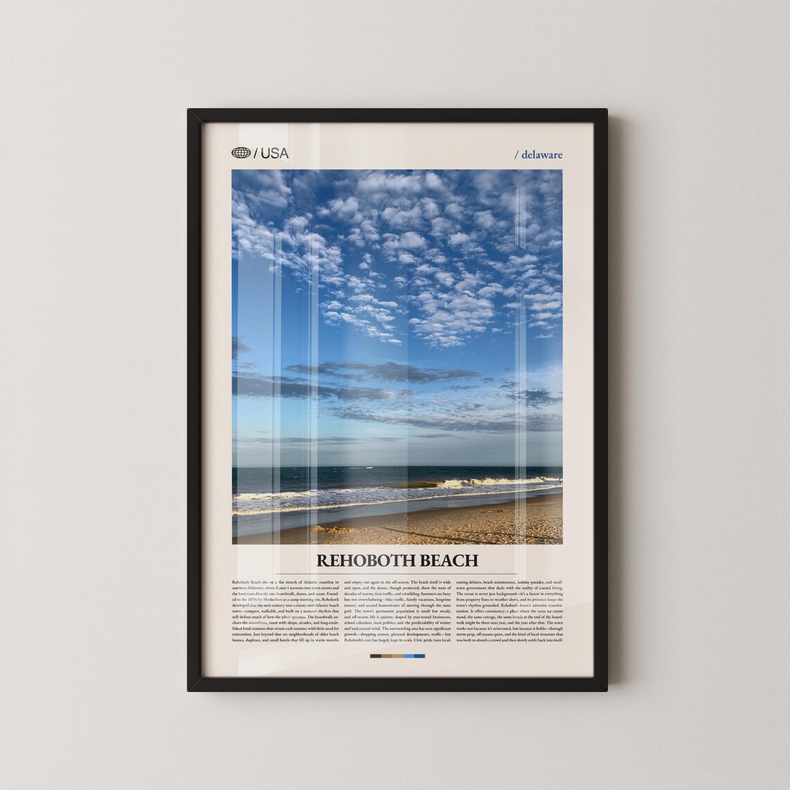 Rehoboth Beach Delaware Atlantic Ocean Scenic Travel Photo Poster