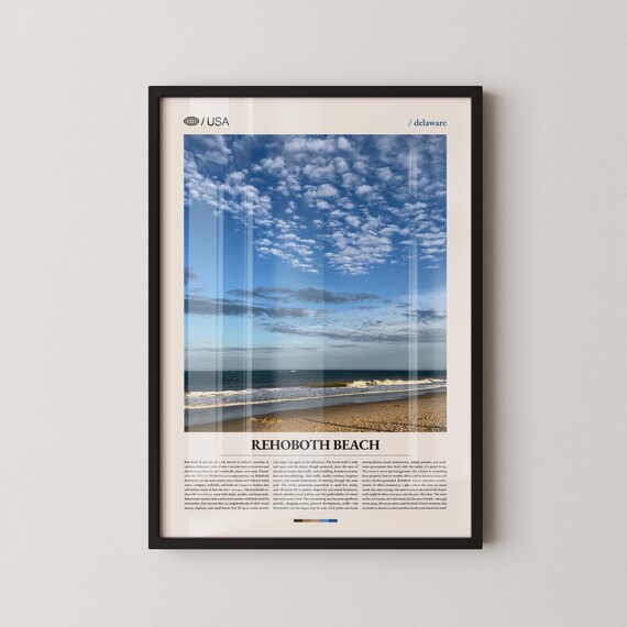 Rehoboth Beach Delaware Atlantic Ocean Scenic Travel Photo Poster