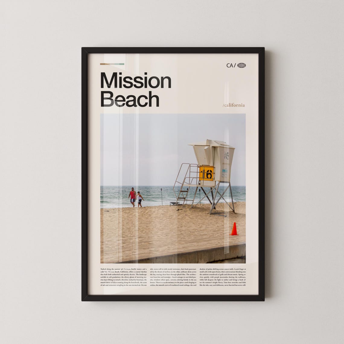 Mission Beach California Lifeguard Tower Orange Cone Photo Poster