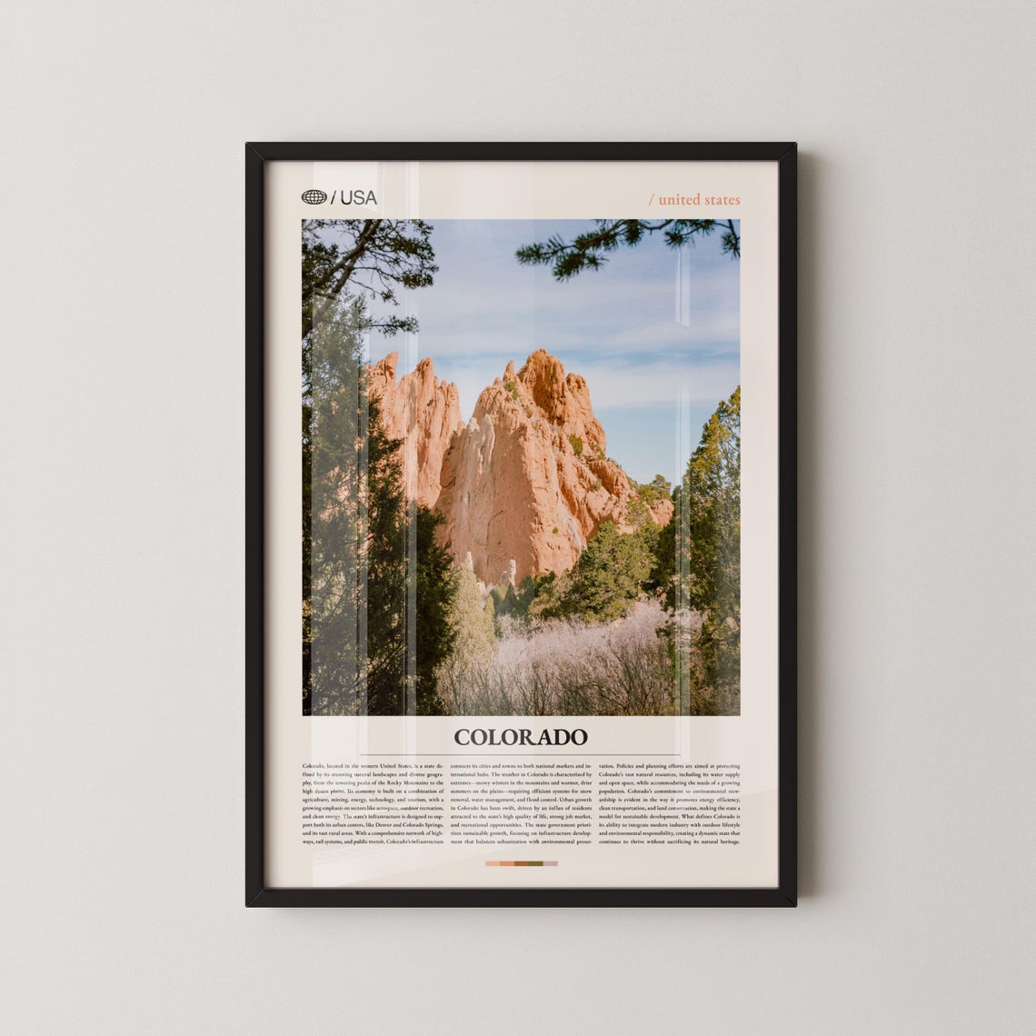 Colorado Red Rock Spires Pine Forest Mountain View Photo Travel Poster